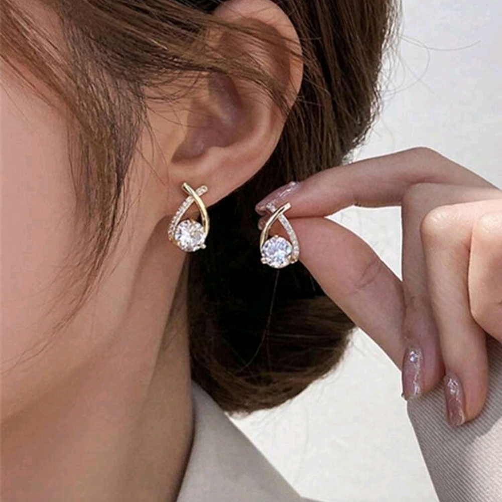 Elegant Gold and Silver Teardrop Earrings